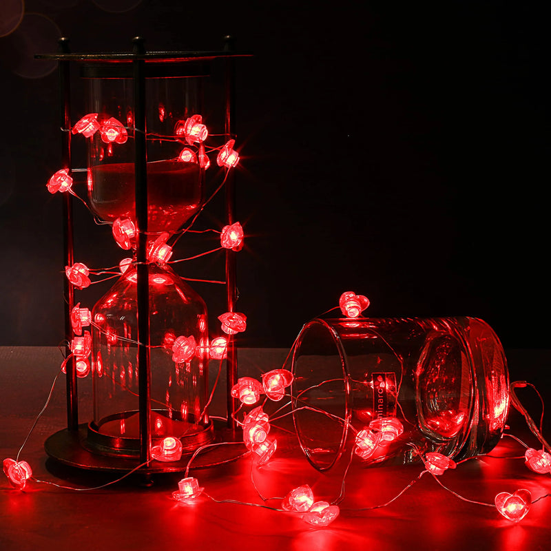 40 LED Valentines Heart String Lights 10ft