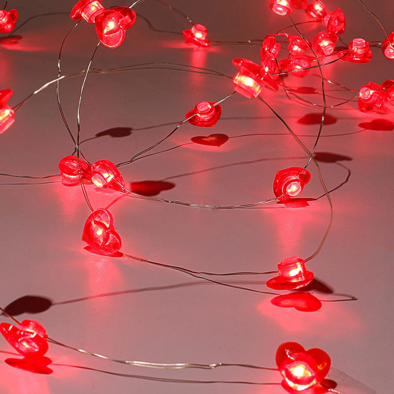 40 LED Valentines Heart String Lights 10ft