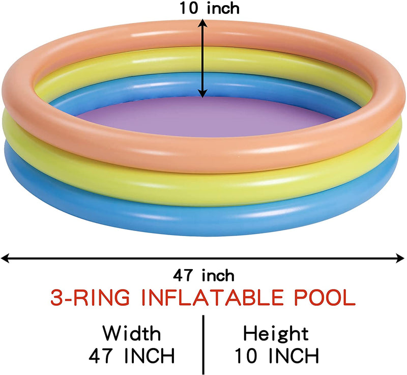 SLOOSH - Multicolor (3 Color Rings) Inflatable Swimming Pool Set