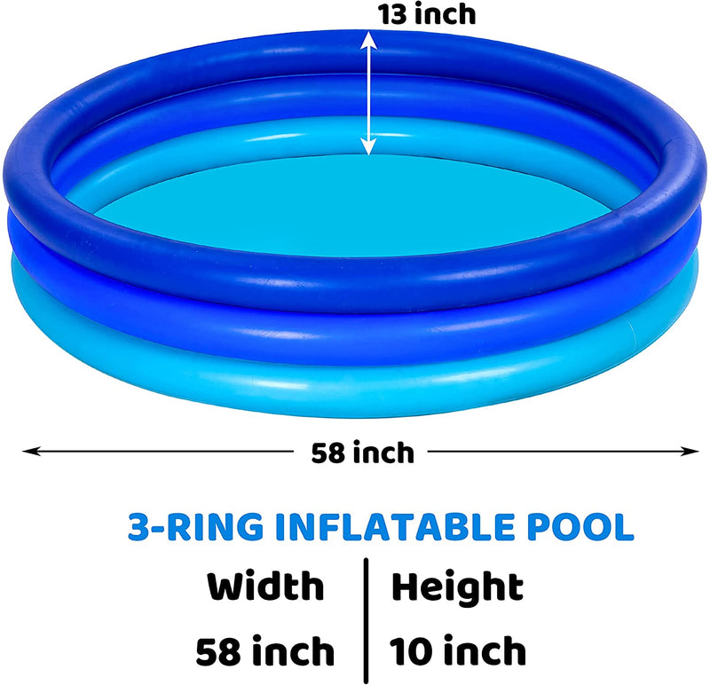 SLOOSH - 58in Blue Kiddie Pool Set, 2 Pack