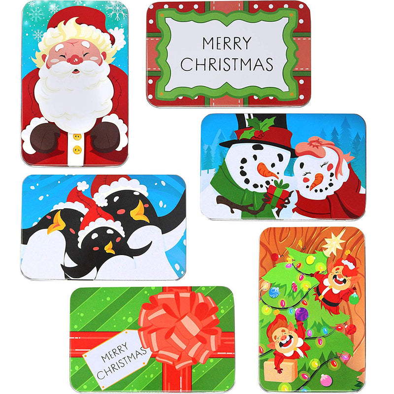 6 Christmas Gift Card Tin Holders