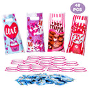 48Pcs Valentines Day Treat Bags Set