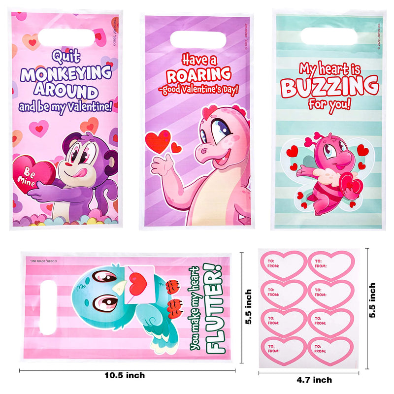 48Pcs Valentines Day Treat Bags Set for Kids