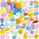 48Pcs 2.3in Pre-filled Easter Eggs Containing Mochi Squishy Toys for Easter Egg Hunt