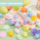 48Pcs 2.3in Pre-filled Easter Eggs Containing Mochi Squishy Toys for Easter Egg Hunt