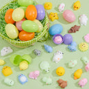 48Pcs 2.3in Pre-filled Easter Eggs Containing Mochi Squishy Toys for Easter Egg Hunt