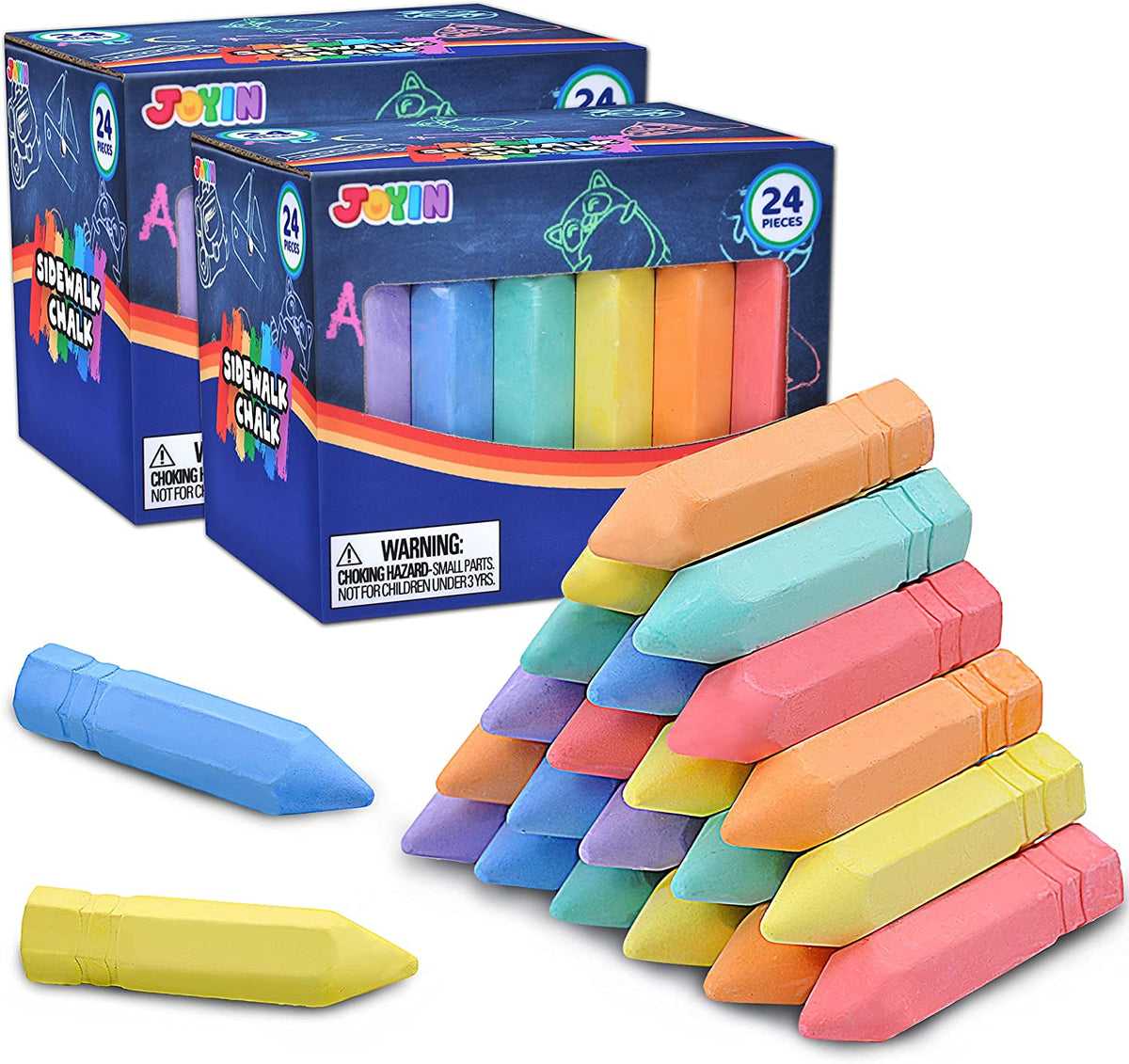 48 Piece Cone Shaped Non-toxic Washable Jumbo Chalk Set