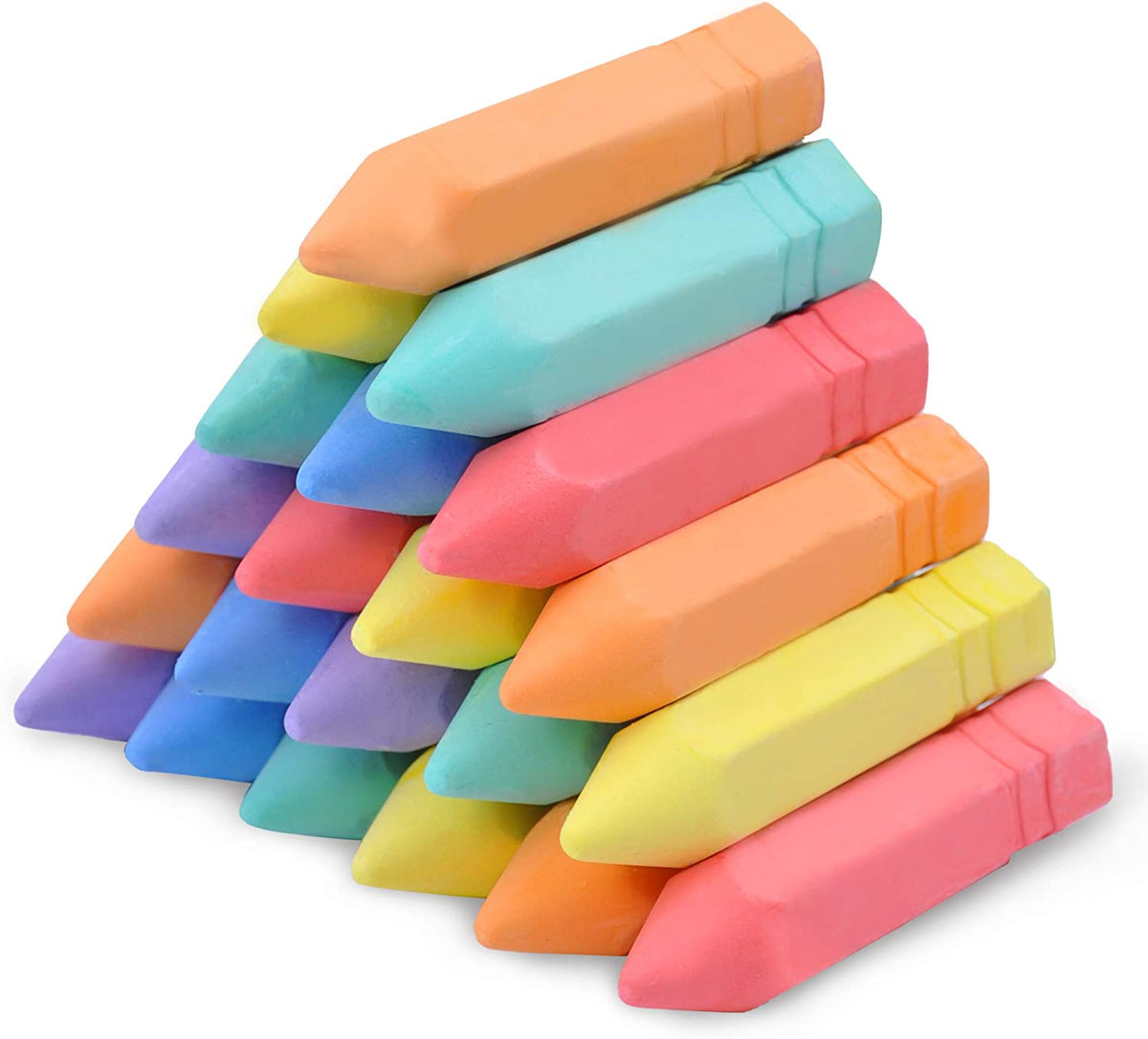 JOYIN 60 PCS Sidewalk Chalk Set (10 Colors), Non-Toxic