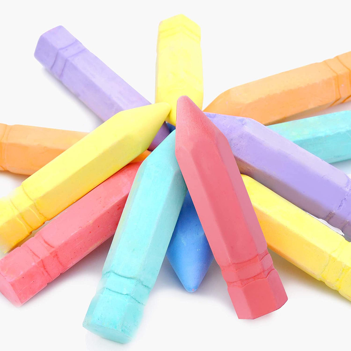 JOYIN 60 PCS Sidewalk Chalk Set (10 Colors), Non-Toxic