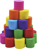 48 Rolls Crepe Paper Streamers, 7 Colors