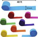 48 Rolls Crepe Paper Streamers, 7 Colors