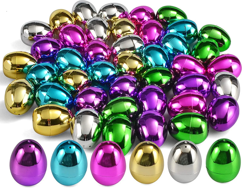 48Pcs Shiny Golden Metallic Easter Egg Shells