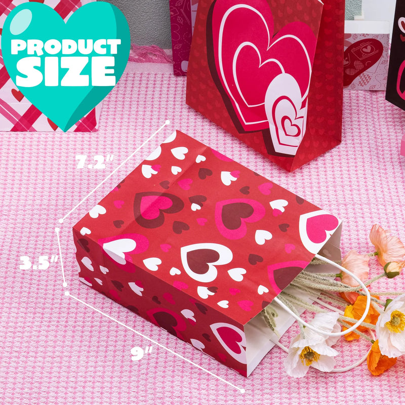 48pcs Valentine's Day Paper Gift Bags with Handle
