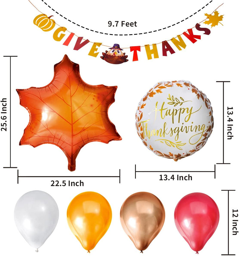 Give Thanks Banner with Letter Balloon, 35 Pcs