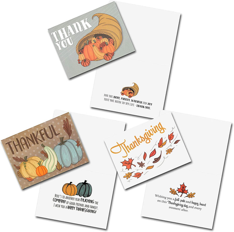 Pumpkin Thanksgiving Greeting Gift Cards, 36 Pcs