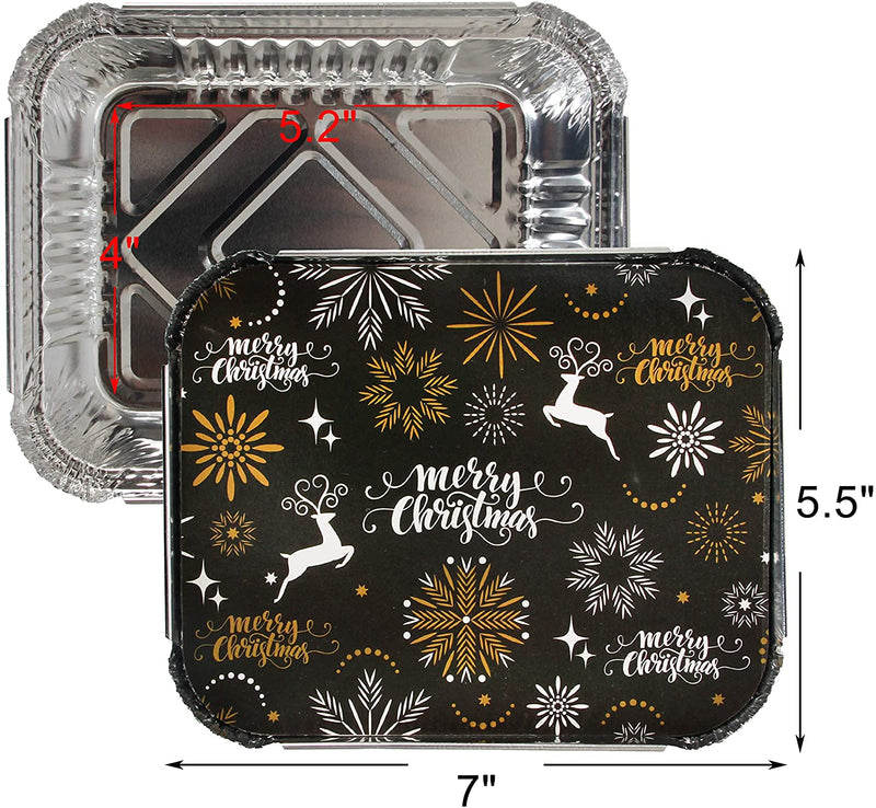Core Joy Holiday Truck Round Foil Food Storage Tins, 12-Pack