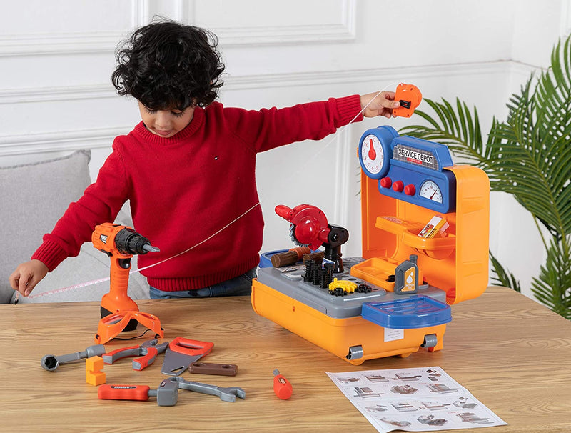 Joyooss Kids Power Tools Workshop, 103Pieces Construction Toy Workbenc