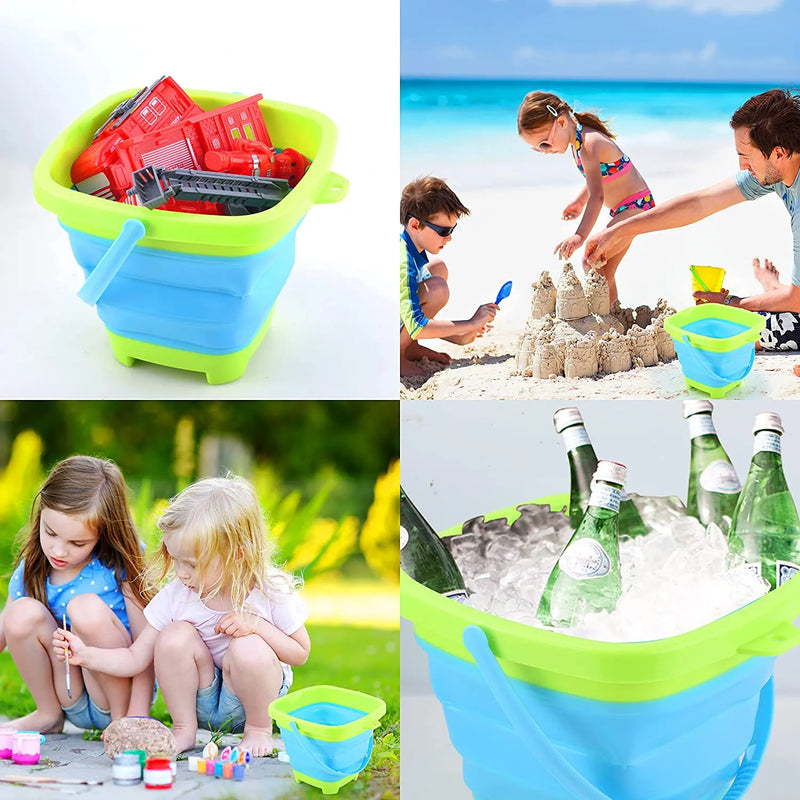4Pcs Round Collapsible Bucket for Easter Egg Hunt