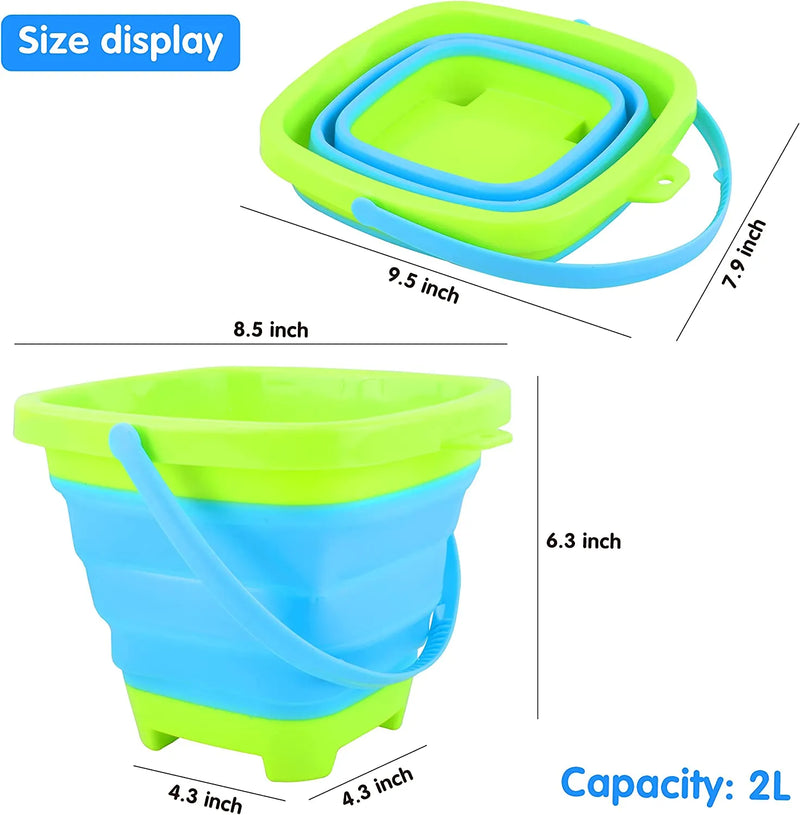 JOYIN 4 Collapsible Buckets & Basket for Kid, 2L Foldable Round Tub Portable