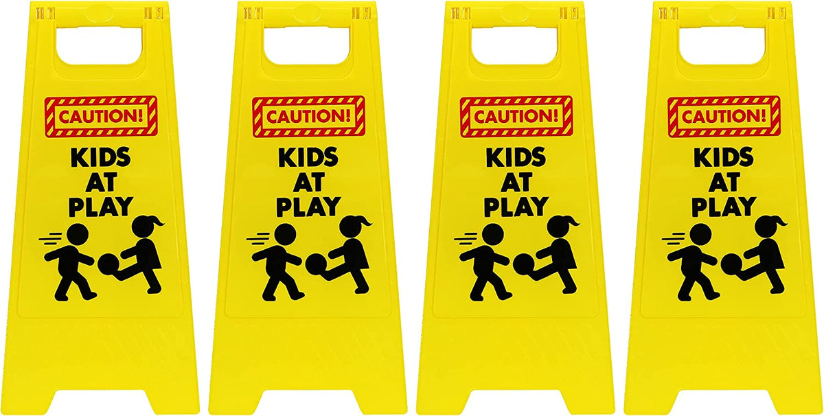 4 Pcs Caution! Kids At Play! Warning Board Sign - Joyin