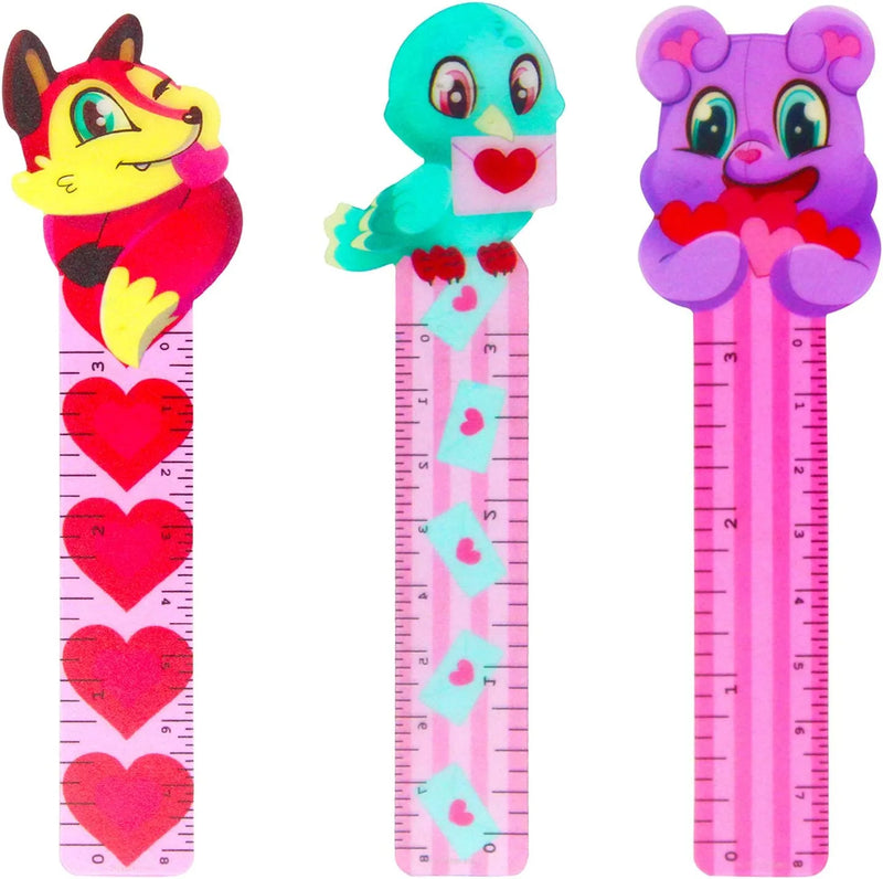 144Pcs Valentines Day Bookmark Rulers Party Favor Pack (6 Designs)