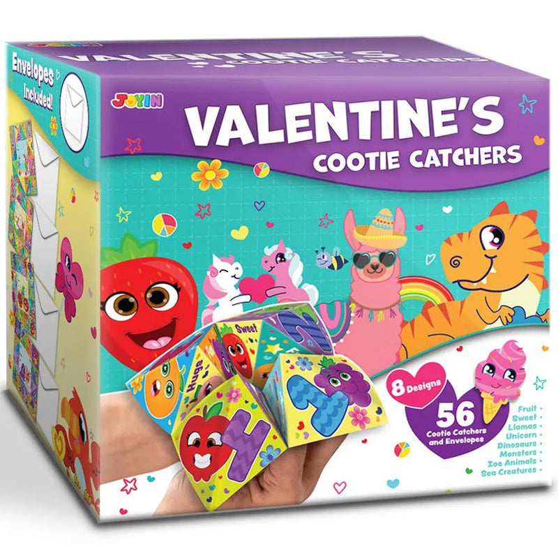 56Pcs Valentines Day Cootie Catcher Cards