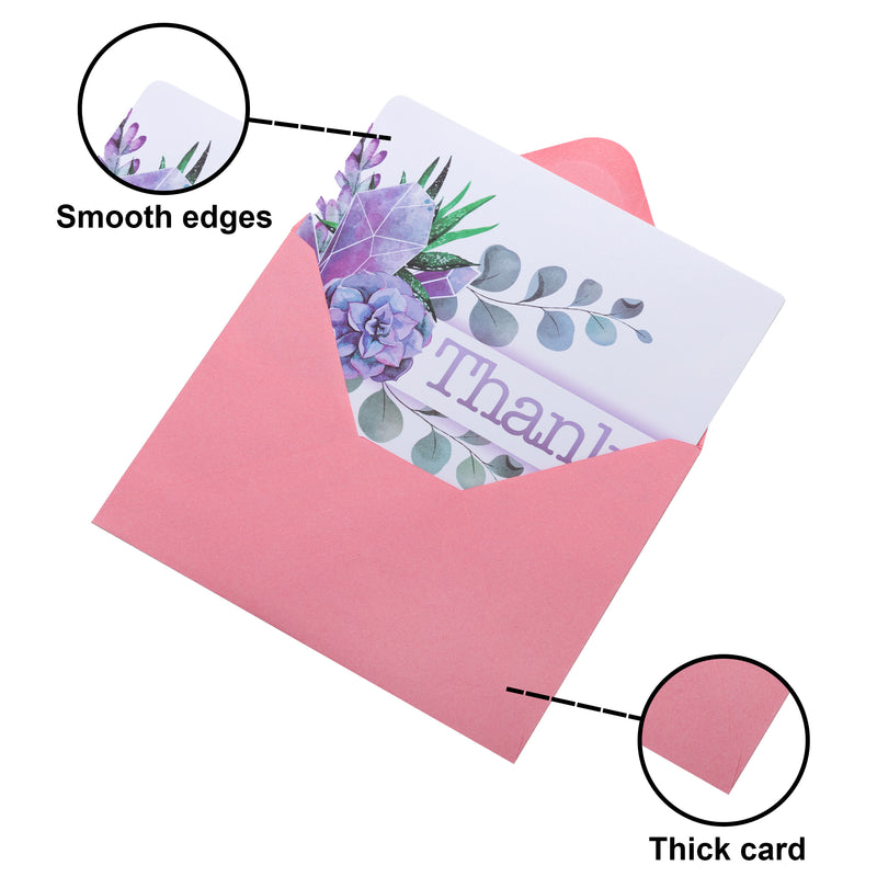 Floral Thank You Cards, 72 Pcs