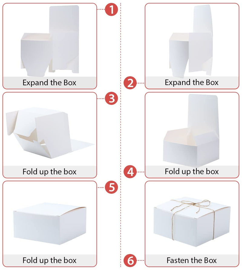 White Paper Gift Boxes, 18 Pcs