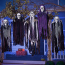 5 Pcs Halloween Hanging Grim Reapers, one 47in, Four 35in Skeleton Ghost