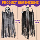 5 Pcs Halloween Hanging Grim Reapers, one 47in, Four 35in Skeleton Ghost
