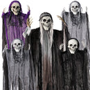 5 Pcs Halloween Hanging Grim Reapers, one 47in, Four 35in Skeleton Ghost