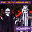 5 Pcs Halloween Hanging Grim Reapers, one 47in, Four 35in Skeleton Ghost