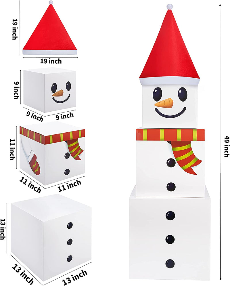 Snowman Stacking Boxes with Lids