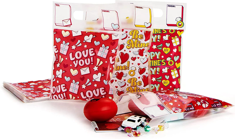 48Pcs Valentines Day Sealing Gift Bag with Handles