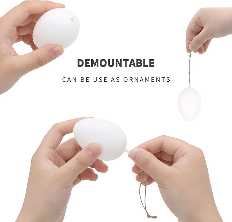 60Pcs White Plastic Egg Ornaments