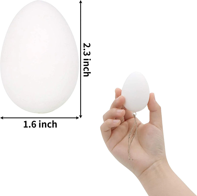 60Pcs White Plastic Egg Ornaments