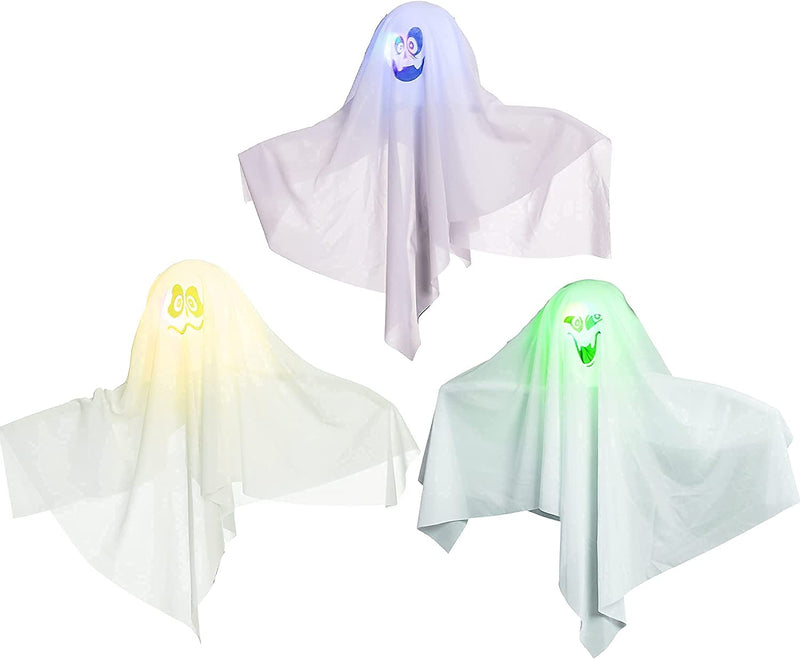 Ghost Hanging Lights with Stakes, 3 Pack
