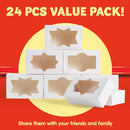 8.75in White Cookie Boxes With Window, 24 Pcs