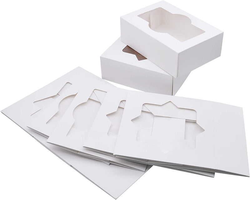 White Cookie Boxes With Window (assorted Sizes), 20 Pcs