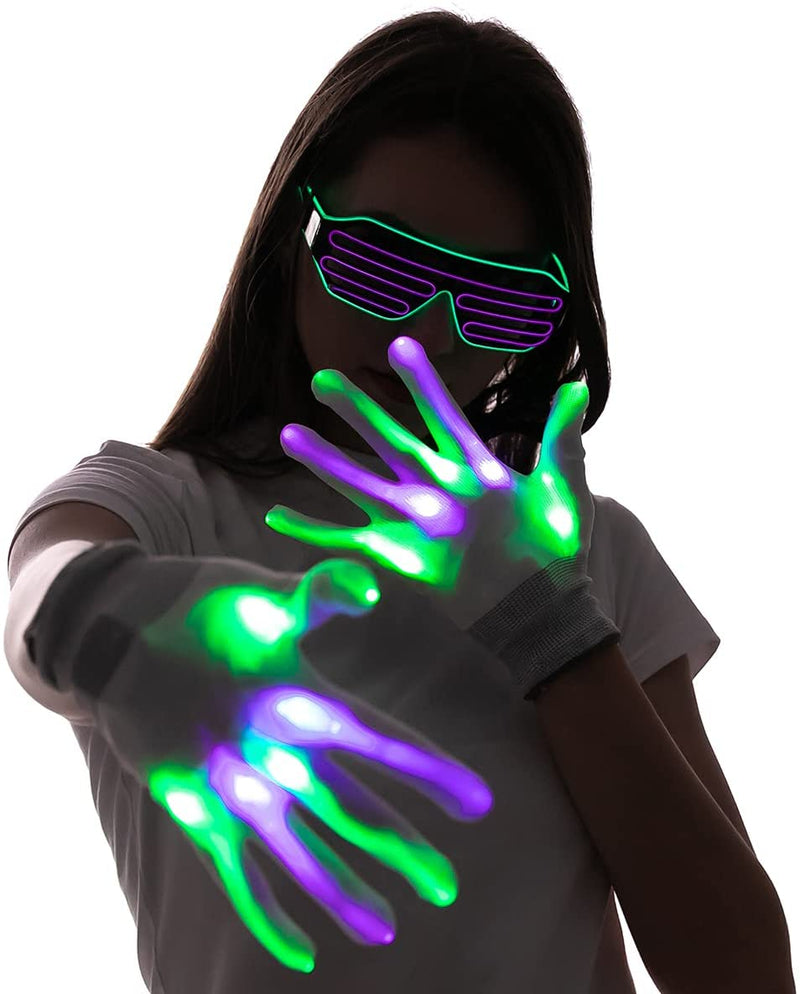 Halloween LED Gloves and Light Up Glasses