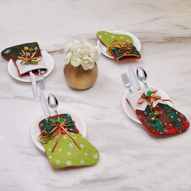 6in Mini Christmas Stockings (Bells), 12 Pcs