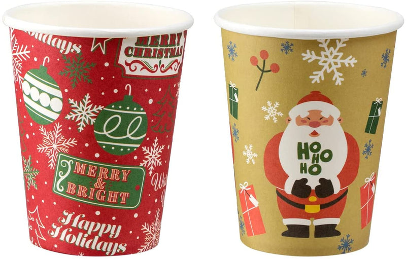 JOYIN 48 Pcs Christmas Paper Cups Disposable 9 Oz Coffee Cups for Xmas  Party Supplies 