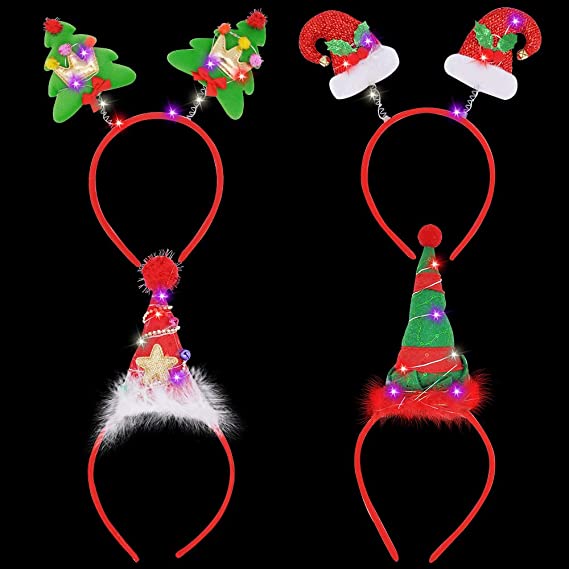 4 Piece Light-Up Christmas Headbands
