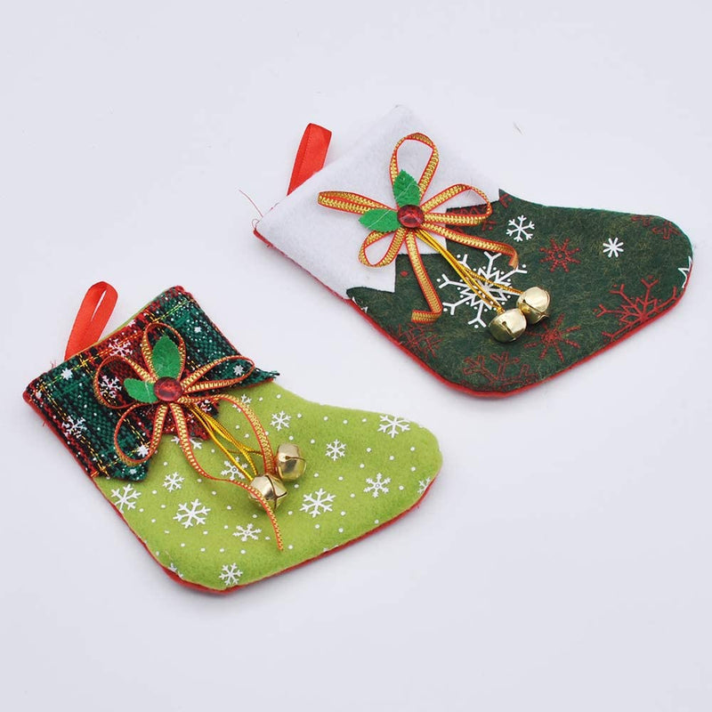 6in Mini Christmas Stockings (Bells), 12 Pcs