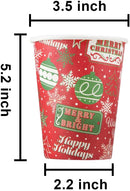 Disposable Winter Style Paper Cups, 48 Pack