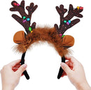2 Piece Light-Up Reindeer Headbands
