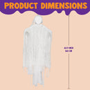 63in Hanging Grim Reaper, Faceless Ghost in White for Halloween Decorations