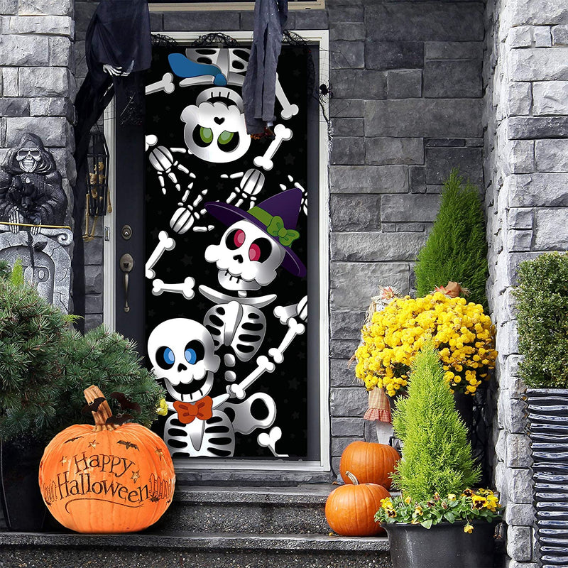 Cute Skeleton Family Door Cover