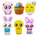 6Pcs Easter Squishy Toys in 6 Adorable Designs