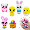 6Pcs Easter Squishy Toys in 6 Adorable Designs